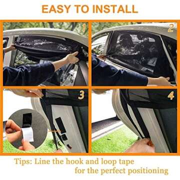 AstroAI Car Window Shade, Front Side Window Sun Shade Blocks Sun, Glare and UV Rays for Baby–Car Sunshades Universal Fit up to 29.5”H x 35.4”L(2 Pack, Black)