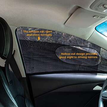 AstroAI Car Window Shade, Front Side Window Sun Shade Blocks Sun, Glare and UV Rays for Baby–Car Sunshades Universal Fit up to 29.5”H x 35.4”L(2 Pack, Black)