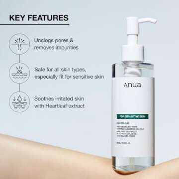 ANUA Gentle Double Cleanser Duo for Facial Cleansing : Heartleaf Pore Control Cleansing Oil Mild & Hydrating Gentle Foaming Cleanser for Double Cleansing, Daily Facial Cleanser, Korean Skincare