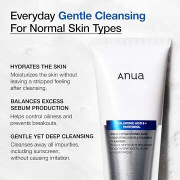 ANUA Gentle Double Cleanser Duo for Facial Cleansing : Heartleaf Pore Control Cleansing Oil Mild & Hydrating Gentle Foaming Cleanser for Double Cleansing, Daily Facial Cleanser, Korean Skincare