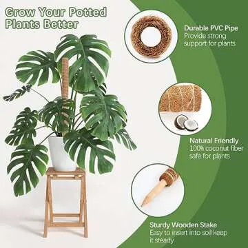 Joyhalo 48.7 Inch Stackable Moss Pole Set for Indoor Plants