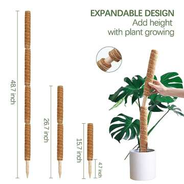 Joyhalo Stackable Moss Pole Set for Indoor Plants