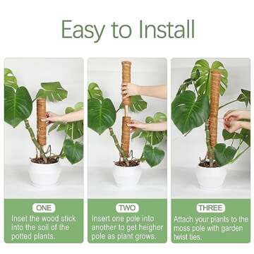 Joyhalo Stackable Moss Pole Set for Indoor Plants