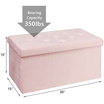BRIAN & DANY Folding Ottoman with Storage - Stylish & Practical