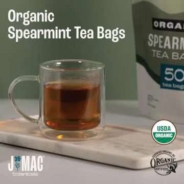 J MAC BOTANICALS Organic Spearmint Tea (50 Teabags), USDA Certified