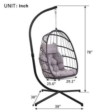 Cozy Patio Hanging Egg Chair for Indoor and Outdoor