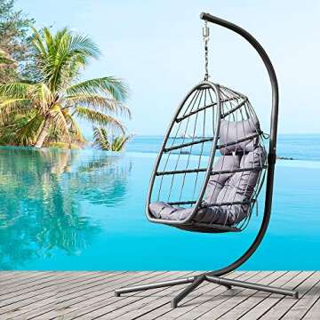 Cozy Patio Hanging Egg Chair for Indoor and Outdoor