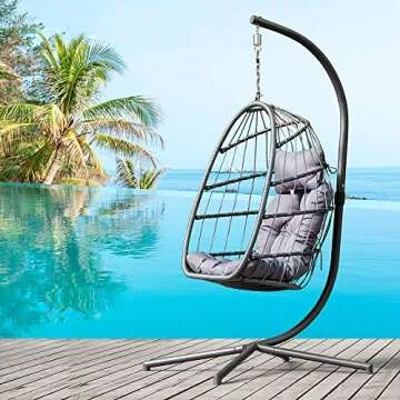 Cozy Patio Hanging Egg Chair for Indoor and Outdoor