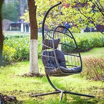 Cozy Patio Hanging Egg Chair for Indoor and Outdoor