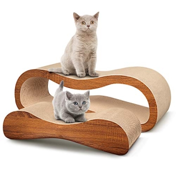 FluffyDream 2 in 1 Cat Scratcher Cardboard Lounge Bed, Cat Scratching Post, Durable Board Pads Preve...