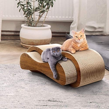Durable 2-in-1 Cat Scratching Lounge Bed for Cats