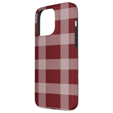 iPhone 15 Pro Max iPhone Aesthetic Maroon Plaid Fall Phone Case Case
