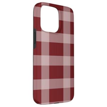 iPhone 15 Pro Max iPhone Aesthetic Maroon Plaid Fall Phone Case Case