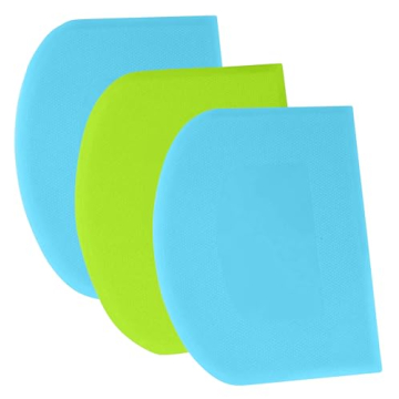 SURDOCA Dough Scraper Bench Scraper - 3P 4.7x3.7" Plastic Flexible Bowl Scraper, Sharp Edge & Angles...