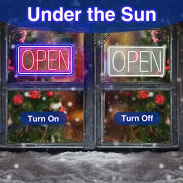 KABOER Neon Open Sign - Bright LED Business Sign