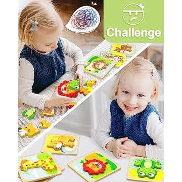 Montessori Animal Puzzles for Toddlers 1-3 Years
