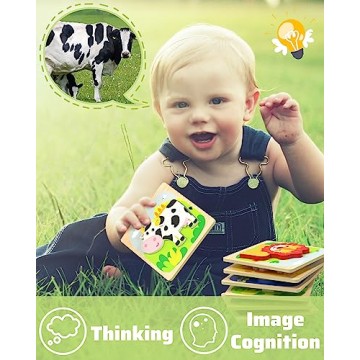 Montessori Animal Puzzles for Toddlers 1-3 Years