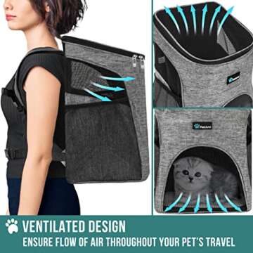 PetAmi Small Dogs & Cat Backpack Carrier for Travel