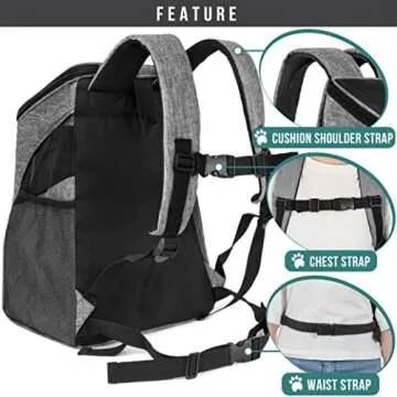 PetAmi Small Dogs & Cat Backpack Carrier for Travel