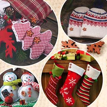 FOMIYES Snowflake Buttons: Wooden Christmas Snowflake Buttons - 100Pcs 18mm Sewing Buttons for Craft...