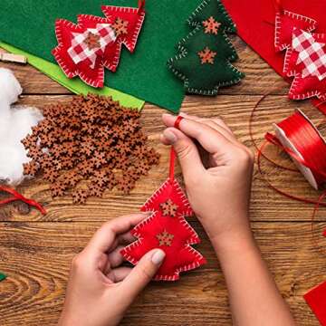 FOMIYES Snowflake Buttons: Wooden Christmas Snowflake Buttons - 100Pcs 18mm Sewing Buttons for Crafts Christmas Embellishments DIY Christmas Tree Ornaments for Winter Party Home Decor