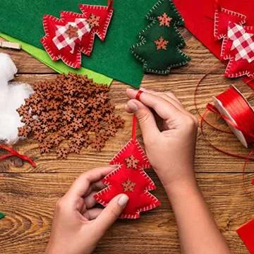 FOMIYES Snowflake Buttons: Wooden Christmas Snowflake Buttons - 100Pcs 18mm Sewing Buttons for Crafts Christmas Embellishments DIY Christmas Tree Ornaments for Winter Party Home Decor