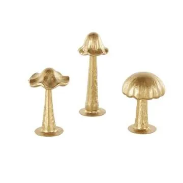 Deco 79 Metal Mushroom Sculptures - Whimsical Gold Decor Set of 3