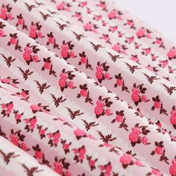 Women's Split Neck Floral Button 1950s Vintage Rockability Tea Dress AT14(Pink, S)