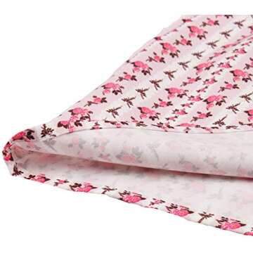 Women's Split Neck Floral Button 1950s Vintage Rockability Tea Dress AT14(Pink, S)