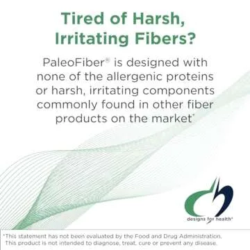 Designs for Health PaleoFiber - 12 Digestive Fiber Blend Powder Supplement with Psyllium Husk, Flax + Apple Pectin - Prebiotic Gut Support, Unflavored + Unsweetened - Vegan (60 Servings / 300g)
