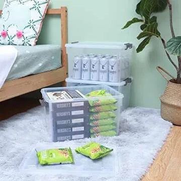 Citylife 32 QT Stackable Plastic Storage Bins - 4 Packs