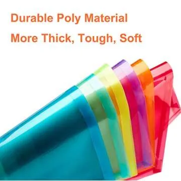 FANWU Plastic Legal Size Expandable Envelopes with String Tie Closure, 1-1/4" Expansion, Side Load, Clear File Folders Poly Project Paper Documents Organizer for Office School Home 12 Pack