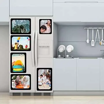 sooard Magnetic Photo Frames, 10 Pack Magnetic Picture Frame 4x6 inch for Refrigerator, Cabinet, Locker,Dishwasher & Other Metallic Surfaces (Black)