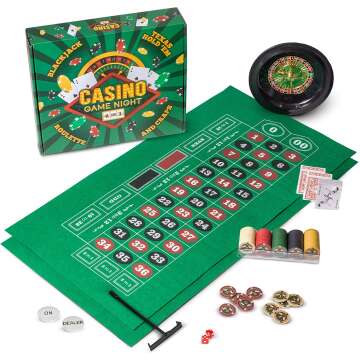 Brybelly Casino Night 4-in-1 Game Set - Complete Fun
