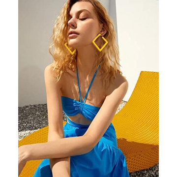 Rattan Earrings for Women, Bohemian Lightweight Statement Geometric Woven Earrings, Handmade Raffia Straw Wicker Braid Hoop Drop Dangle Earrings,Fashion Summer Beach Vacation Jewelry Gifts