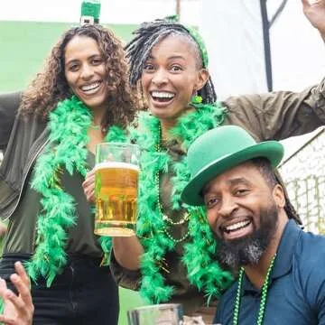 XOZEU 2 Pairs St Patrick's Day Earrings for Women Teens Acrylic Irish Clover Dangle Earrings Green Shamrock Hat Earrings Good Luck Jewelry Gift