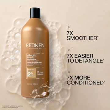 Redken All Soft Shampoo Hydrates Dry Hair With Argan Oil