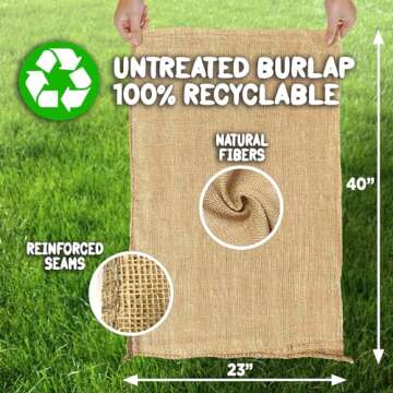 Shop Square Potato Sack Race Bags, 23x40 - Set of 6, Fun Burlap Sacks for Kids & Adults, Perfect for...
