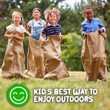 Shop Square Potato Sack Race Bags, 23x40 - Set of 6, Fun Burlap Sacks for Kids & Adults, Perfect for Field Day, BBQs, Picnics, Parties & More