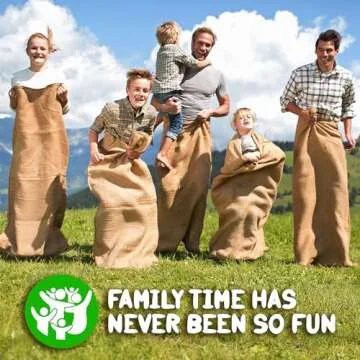 Shop Square Potato Sack Race Bags, 23x40 - Set of 6, Fun Burlap Sacks for Kids & Adults, Perfect for Field Day, BBQs, Picnics, Parties & More