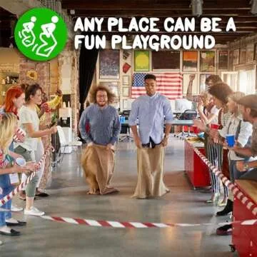 Shop Square Potato Sack Race Bags, 23x40 - Set of 6, Fun Burlap Sacks for Kids & Adults, Perfect for Field Day, BBQs, Picnics, Parties & More