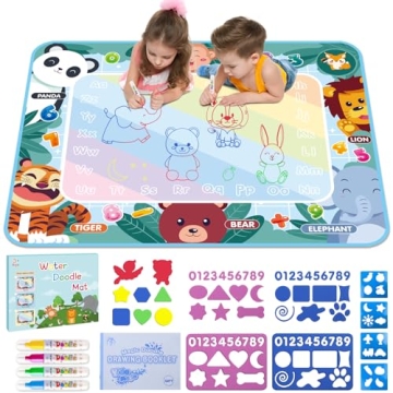 Water Doodle Mat 40 x 32 Inch Kids Water Painting Doodle Drawing Mat Toy Writing Mess Free Coloring ...