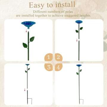 Retyion 4 Pack Bee Watering Station, Bee Cups for Garden Metal Bee Water Feeder with Flower Design, Colorful Butterfly Bath Bowl Bee Cups for Outdoor Garden Yard Decor (Red,Green,Blue,Yellow)