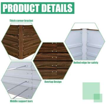 SnugNiture Galvanized Raised Garden Bed 6x3x1FT Outdoor Large Metal Planter Box Steel Kit for Planti...
