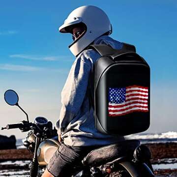 Tesinll Laptop Backpack with LED Display, DIY Fashion Backpack, Waterproof Shoulder Travel Backpack,...