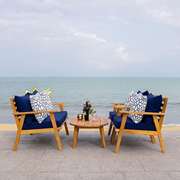 Chic SAFAVIEH 4-Piece Outdoor Patio Set with Cushions