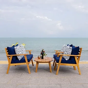 Chic SAFAVIEH 4-Piece Outdoor Patio Set with Cushions