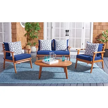 Chic SAFAVIEH 4-Piece Outdoor Patio Set with Cushions