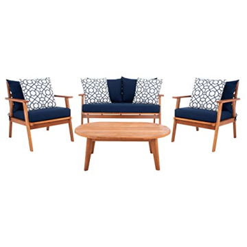 Chic SAFAVIEH 4-Piece Outdoor Patio Set with Cushions