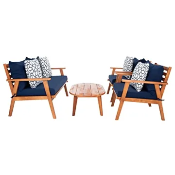 Chic SAFAVIEH 4-Piece Outdoor Patio Set with Cushions
